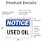 Signmission Used Oil, 14 in W x Rectangle, Vinyl Decal OS-2PACK-NS-D-1014-L-16793 - alternate 4